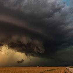 Sandstorm over field