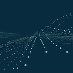 Wave graphic with dark blue background