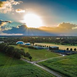 Biogas plant in landscape