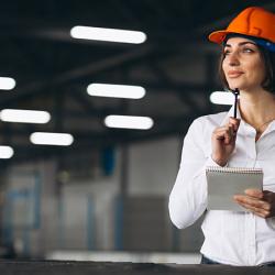 Woman at construction site