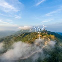 Windmills at a mountain top