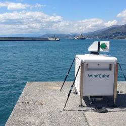 Dual lidar on dock next to the sea
