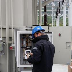 Operator at power transformer