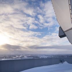 Weather radar view in winter landscape