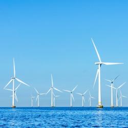 Offshore windfarm on the coast of Copenhagen, Denmark