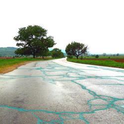 Road condition closeup