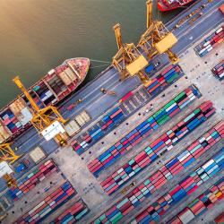 Aerial view of a port