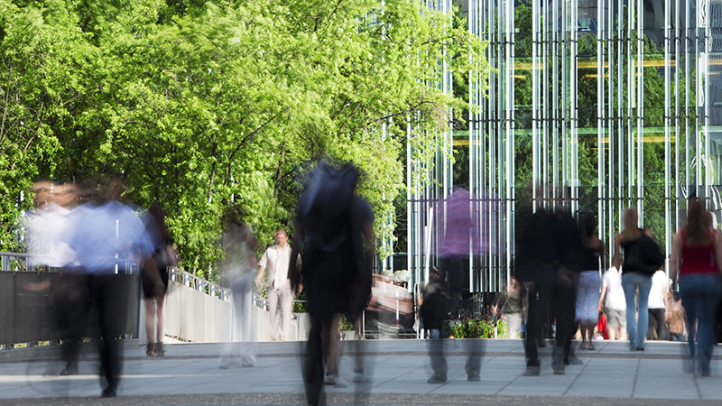 Business people walking to work brand Business people walking to work brand