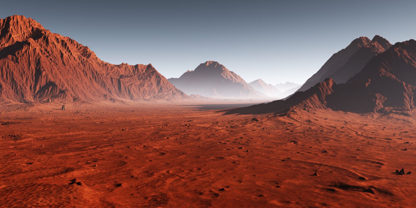 Illustration of planet Mars Illustration of planet Mars. Red surface and mountains.