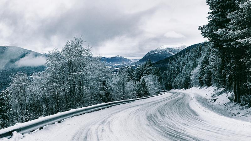 Winter landscape on a cold winter morning