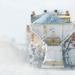 Snow plow working
